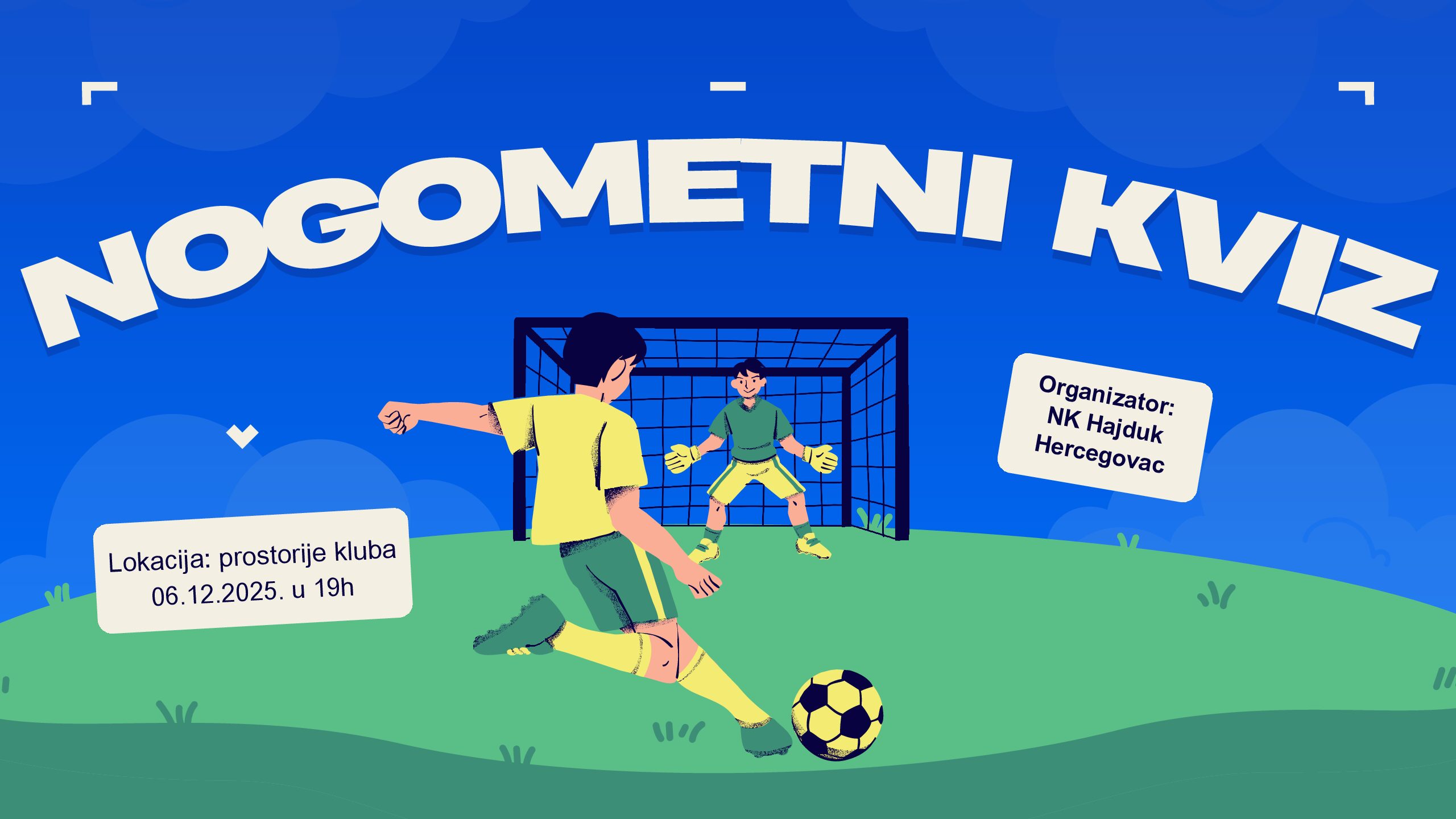 Blue Yellow and Green Illustrative Playful Football Presentation